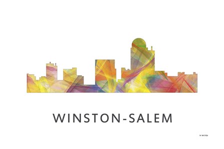 Winston-Salem North Carolina Skyline by Marlene Watson art print