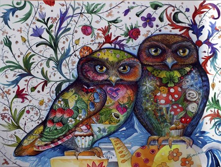 Middle Ages Owls by Oxana Zaika art print