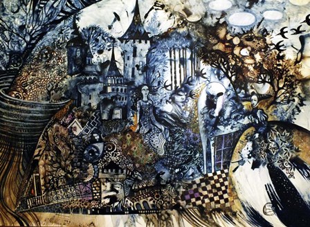 Indigo Fish by Oxana Zaika art print