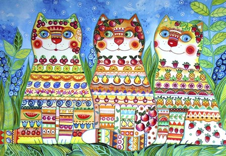 Magic Happy Cats! by Oxana Zaika art print