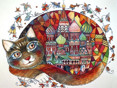 Red Cat by Oxana Zaika art print