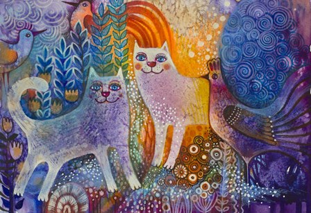 Cats in the Galaxy by Oxana Zaika art print