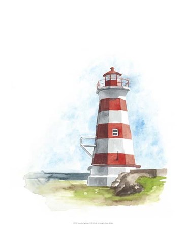 Watercolor Lighthouse I by Naomi McCavitt art print