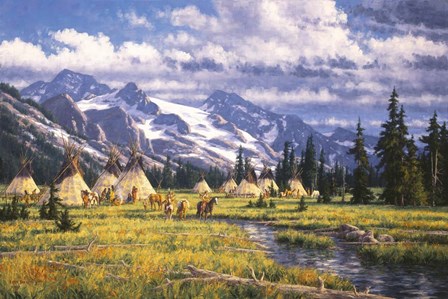Nez Perce Summer Camp by Randy Van Beek art print