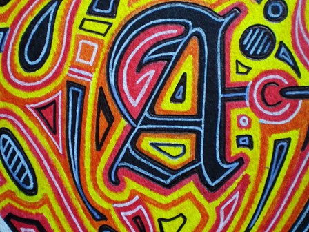 A by Abstract Graffiti art print