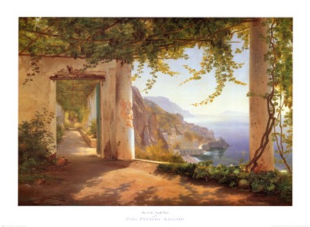 View to the Amalfi Coast by Carl Frederic Aagaard art print