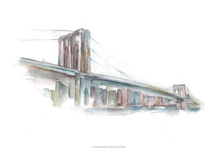 Watercolor Bridge Sketch II by Ethan Harper art print