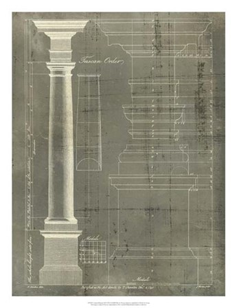 Column Blueprint III by Thomas Sheraton art print