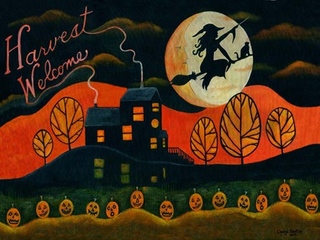 Witch's Harvest Moon by Cheryl Bartley art print