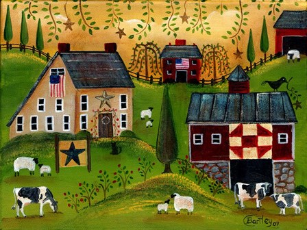 Salt Box Dairy Farm by Cheryl Bartley art print