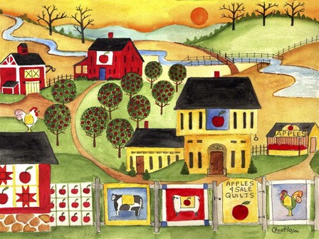 Sunrise Farm Apple Quilts 4 Sale by Cheryl Bartley art print