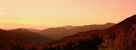 Sunset over a landscape, Kancamagus Highway, New Hampshire by Panoramic Images art print