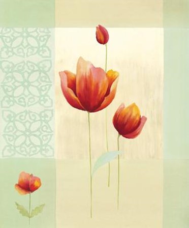 Tulipes et Coquelicots I by Genevieve Boulez art print