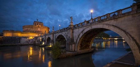 Ponte Sant&#39;Angelo over river with Hadrian&#39;s Tomb in the background, Rome, Lazio, Italy by Panoramic Images art print