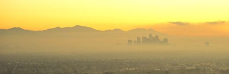 Los Angeles with Yellow Sky, California by Panoramic Images art print