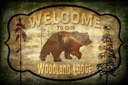 Welcome - Lodge Bear by LightBoxJournal art print