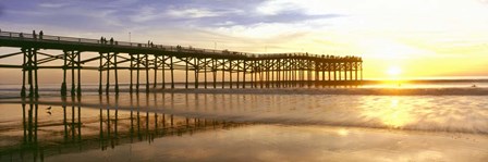 Pier at Sunset, Crystal Pier, Pacific Beach, San Diego, California by Panoramic Images art print