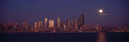 Seattle Skyline at Night, Seattle by Panoramic Images art print