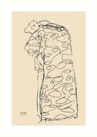 Fulfillment, c.1908 (charcoal study) by Gustav Klimt art print