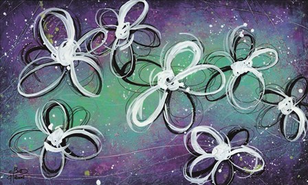 Mod Flowers in Purple by Britt Hallowell art print