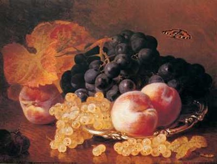 Still Life with Grapes and Peaches by Eloise Harriet Stannard art print