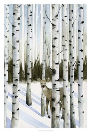 Deer in Snowfall II by Grace Popp art print