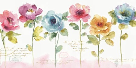 Rainbow Seeds Loose Floral V by Lisa Audit art print