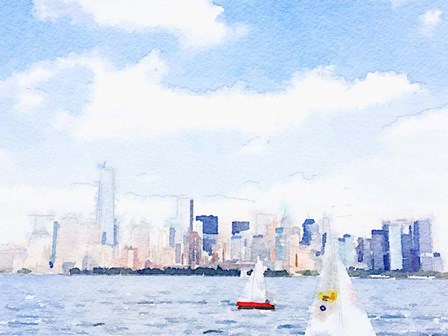 Watercolor NYC Skyline II by Nola James art print