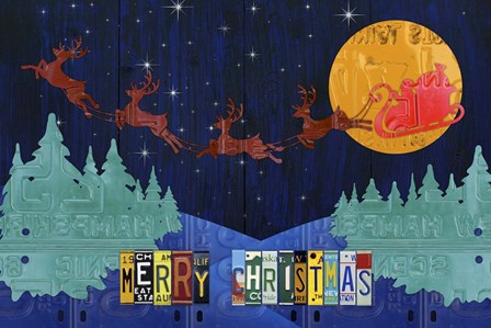 Santa Sleigh - Merry Christmas by Design Turnpike art print
