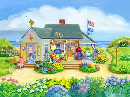 Beach Store by Geraldine Aikman art print