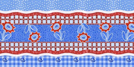 Red White + Blue Border by Geraldine Aikman art print