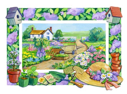 Garden Scene by Geraldine Aikman art print