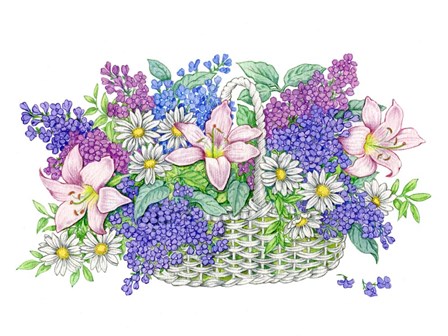 Lily Basket by Geraldine Aikman art print