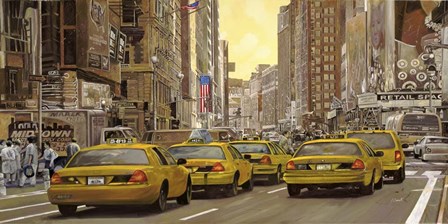 Taxi a New York by Guido Borelli art print