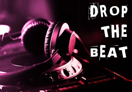 Drop The Beat  - Magenta and Red by Color Me Happy art print