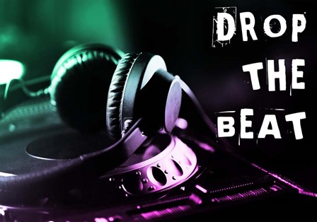 Drop The Beat - Green and Pink by Color Me Happy art print
