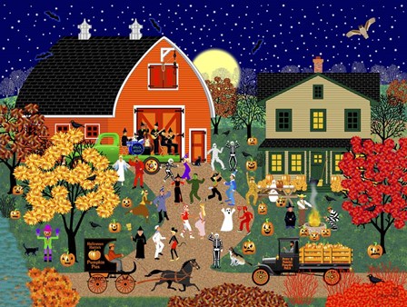 Halloween Barn Dance by Mark Frost art print