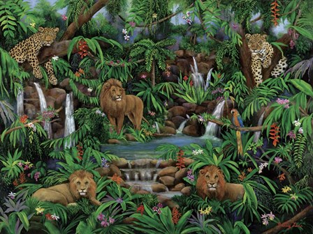 Peaceful Jungle by Betty Lou art print