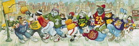 Hoop Cats by Bill Bell art print