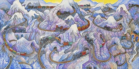 Stave Trains by Bill Bell art print