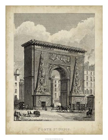 Porte St. Denis by A.Pugin art print