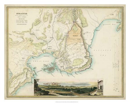 Map of Syracuse by R.B. Davies art print