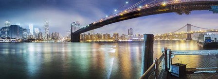 Brooklyn Bridge Pano 2-Color by Moises Levy art print