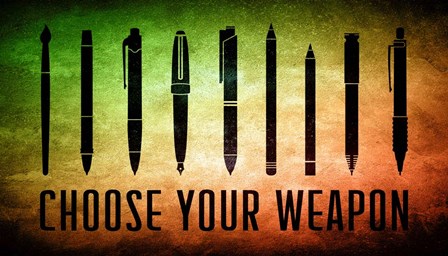 Choose Your Weapon - Scrotched Earth by Color Me Happy art print