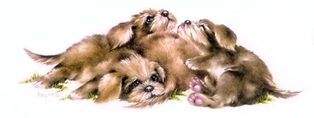 Puppy Pile by Peggy harris art print