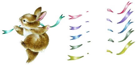 Spring Fling - Dancing Bunny by Peggy harris art print