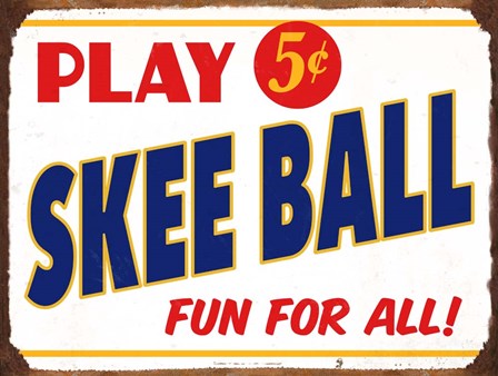 Skeeball Sign by RetroPlanet art print