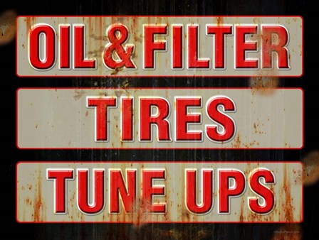 Oil Tires Tuneups by RetroPlanet art print