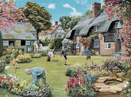 A Cottage Garden by Trevor Mitchell art print