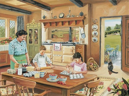 A Cottage Kitchen by Trevor Mitchell art print